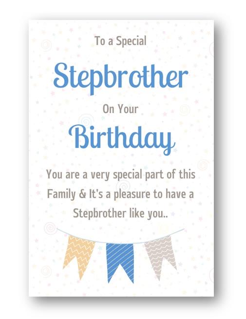 Second Ave To A Special Stepbrother Bunting Birthday Greetings Card