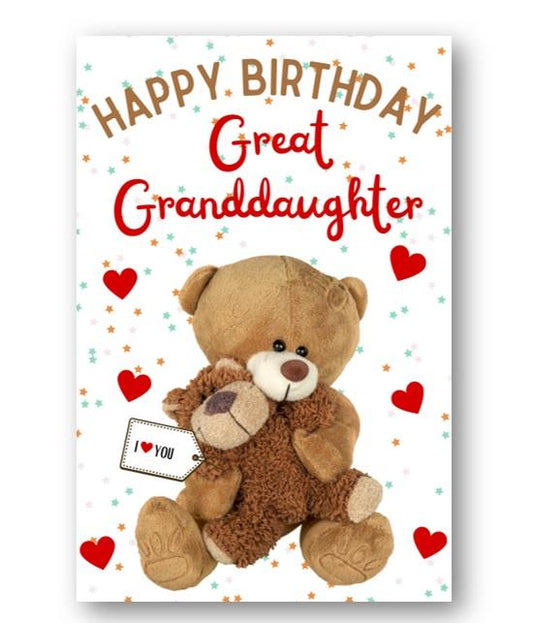 Second Ave Great Granddaughter I Love You Bear Cute Happy Birthday Card Greetings Card
