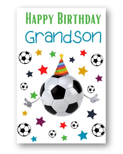 Second Ave Grandson Football Children's Kids Happy Birthday Card Greetings Card