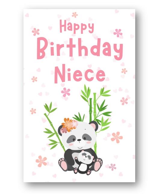 Second Ave Niece Cute Panda Happy Birthday Card Greetings Card For Her