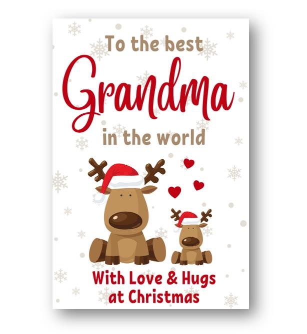 Second Ave Best Grandma Reindeer Children's Kids Christmas Xmas Holiday Festive Greetings Card