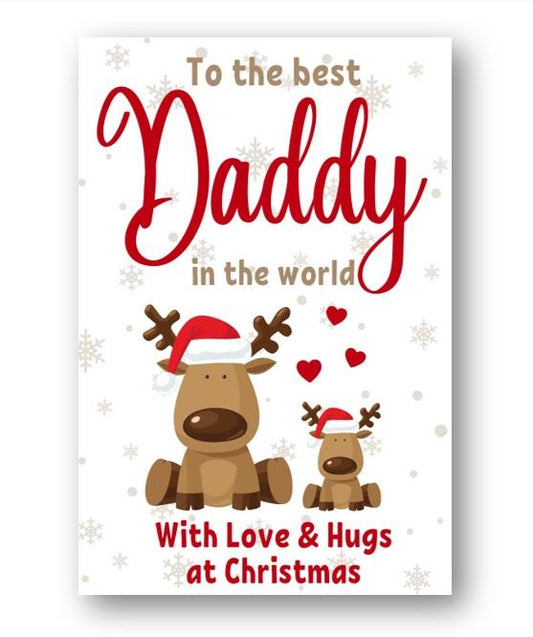 Second Ave Best Daddy Reindeer Children's Kids Christmas Xmas Holiday Festive Greetings Card
