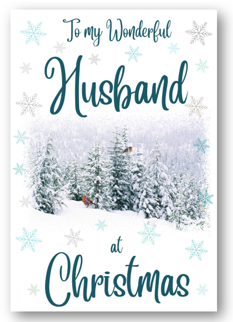 Second Ave Husband Christmas Winter Scene Xmas Holiday Festive Greetings Card