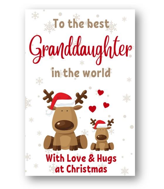 Second Ave Best Granddaughter Reindeer Children's Kids Christmas Xmas Holiday Festive Greetings Card