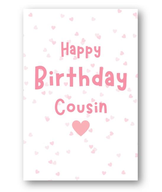Second Ave Cousin Pink Hearts Cute Happy Birthday Card Greetings Card For Her