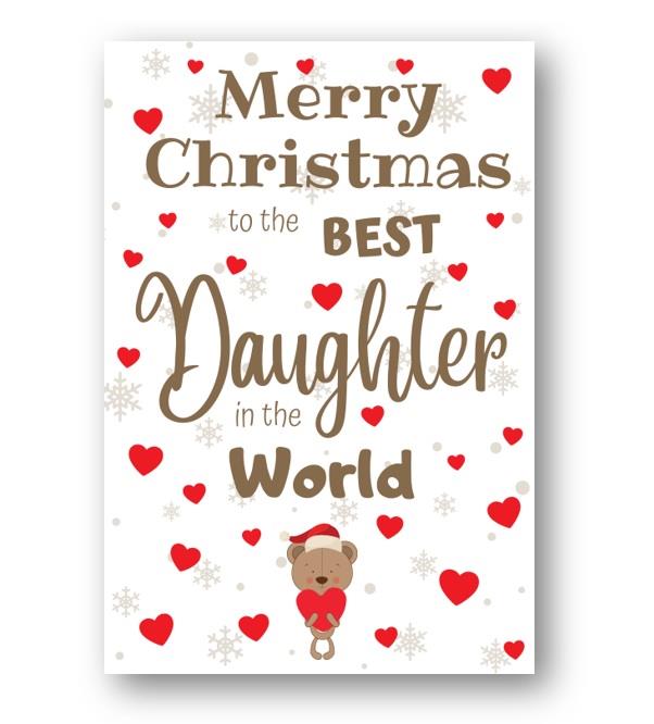 Second Ave Best Daughter Bear Children's Kids Christmas Xmas Holiday Festive Greetings Card