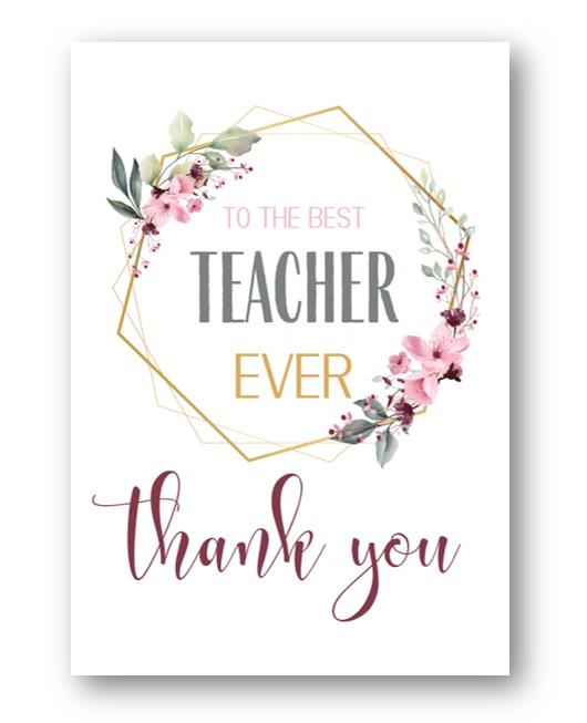 Second Ave Hexagon Flower Teacher Thank You Card