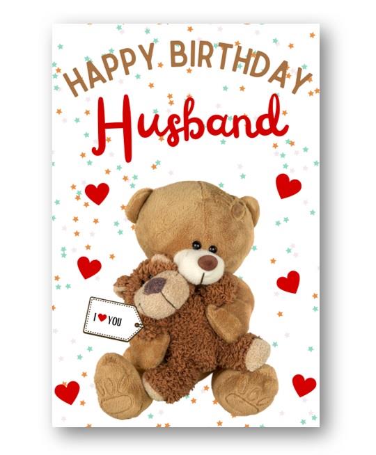 Second Ave Husband I Love You Bear Cute Happy Birthday Card Greetings Card