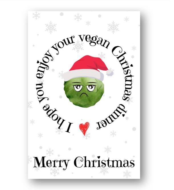 Second Ave Funny Joke Vegan Dinner Christmas Xmas Holiday Festive Greetings Card