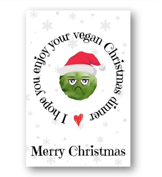Second Ave Funny Joke Vegan Dinner Christmas Xmas Holiday Festive Greetings Card