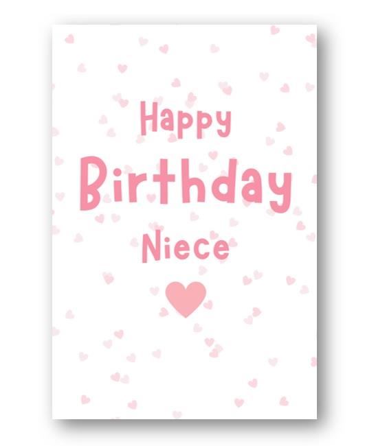 Second Ave Niece Pink Hearts Cute Happy Birthday Card Greetings Card For Her