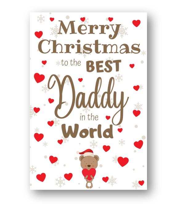 Second Ave Best Daddy Bear Children's Kids Christmas Xmas Holiday Festive Greetings Card