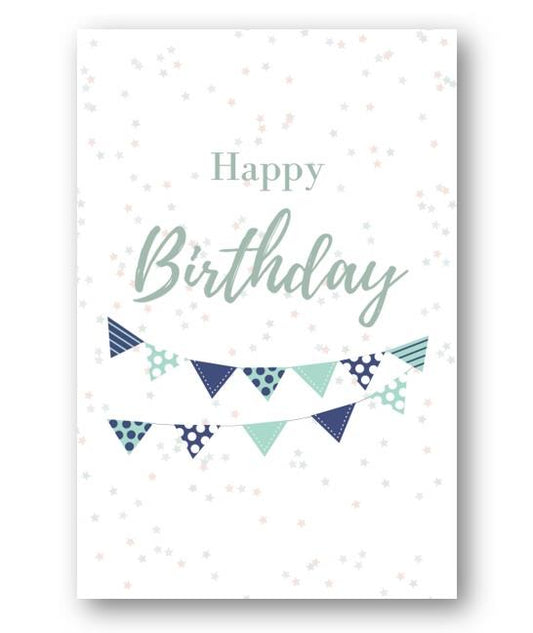 Second Ave Blue Bunting Happy Birthday Card Greetings Card Friend