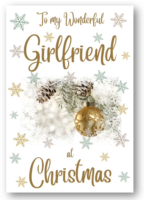 Second Ave Girlfriend Christmas Gold Bauble Xmas Holiday Festive Greetings Card