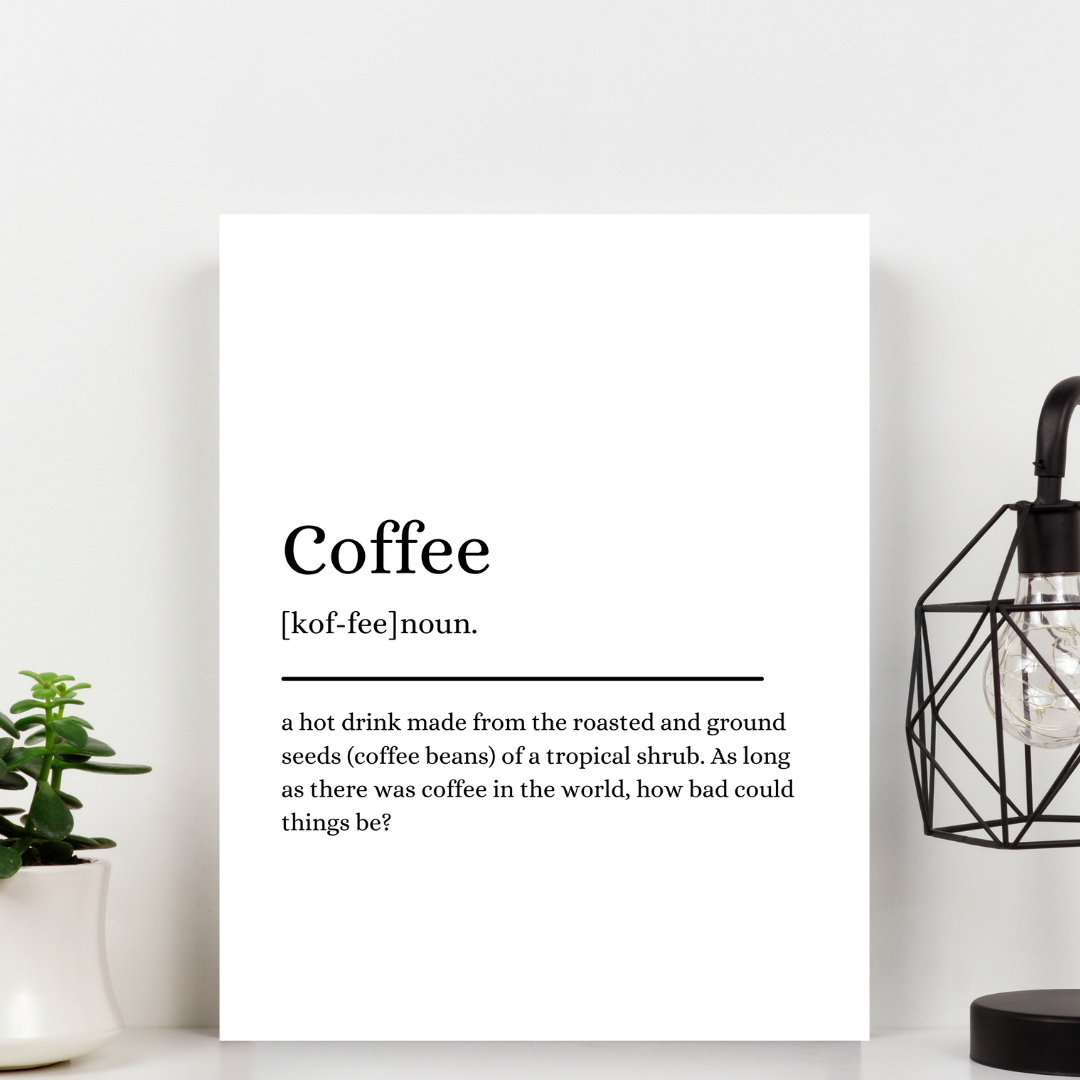 Second Ave A5 Coffee Definition Quote Word Wall Art Print Birthday Gift Home Decor
