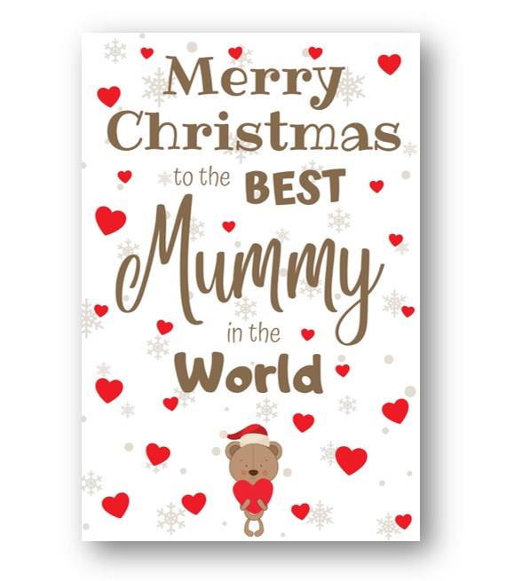 Second Ave Best Mummy Bear Children's Kids Christmas Xmas Holiday Festive Greetings Card