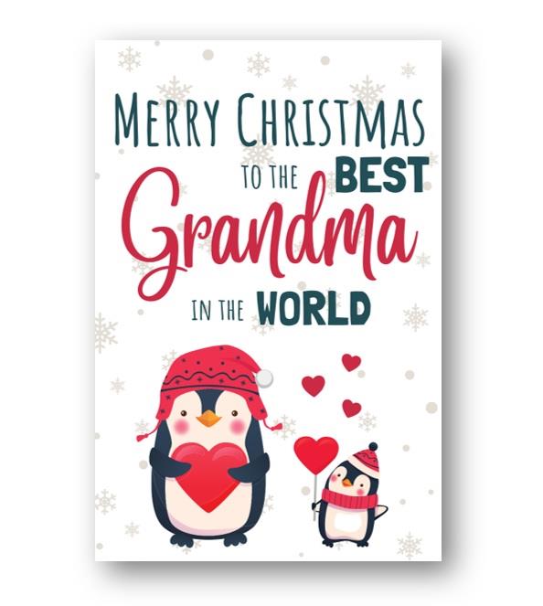Second Ave Best Grandma Penguin Children's Kids Christmas Xmas Holiday Festive Greetings Card