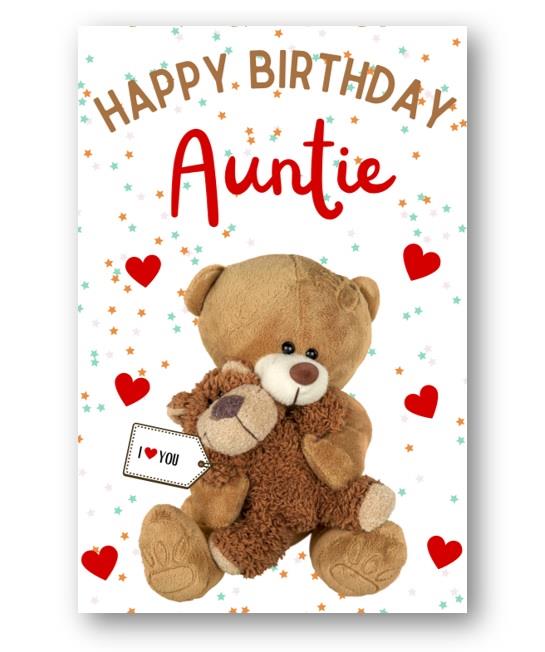 Second Ave Auntie I Love You Bear Cute Happy Birthday Card Greetings Card