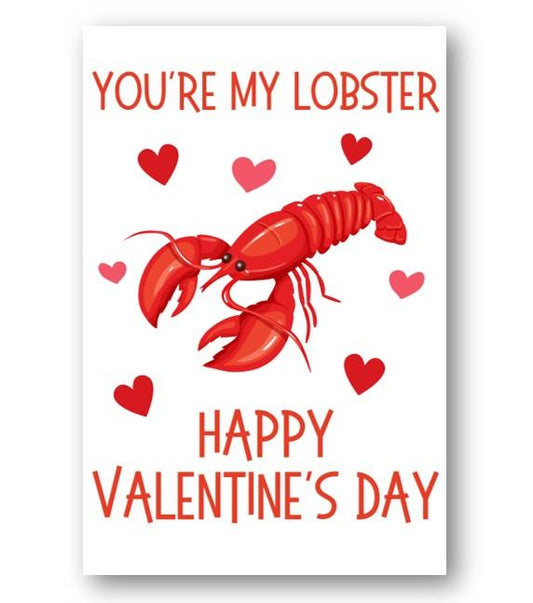 Second Ave You're My Lobster Love Valentine Card For Him/Her Cute Romantic Valentine's Day